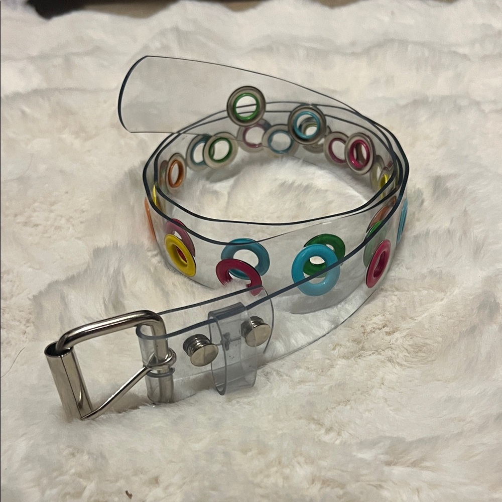 Y2K Clear Belt with Silver Buckle